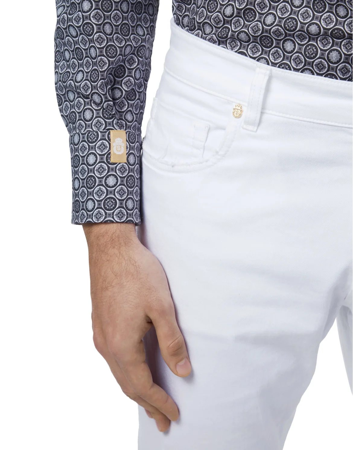 Shirt Gold Cut LS/Cristal Geometric, цвет: Черный