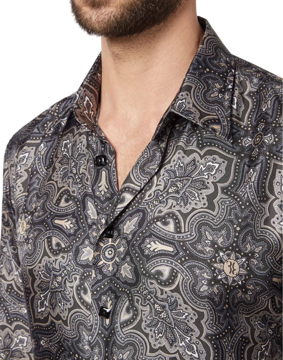 Shirt Gold Cut LS/Milano Paisley, цвет: Черный