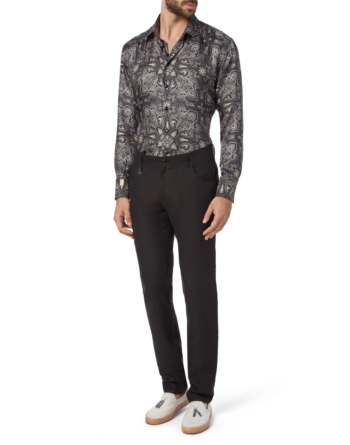 Shirt Gold Cut LS/Milano Paisley, цвет: Черный