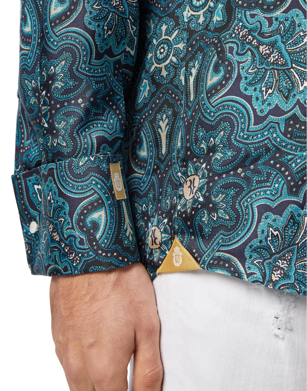 Shirt Gold Cut LS/Milano Paisley, цвет: Синий