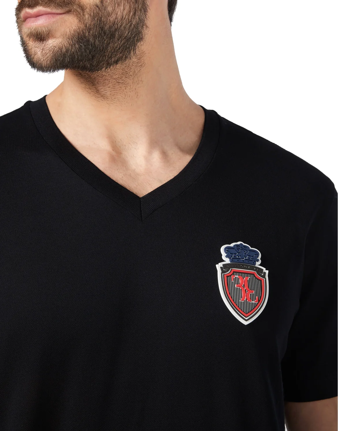 T-shirt V-Neck SS Crest, цвет: Черный