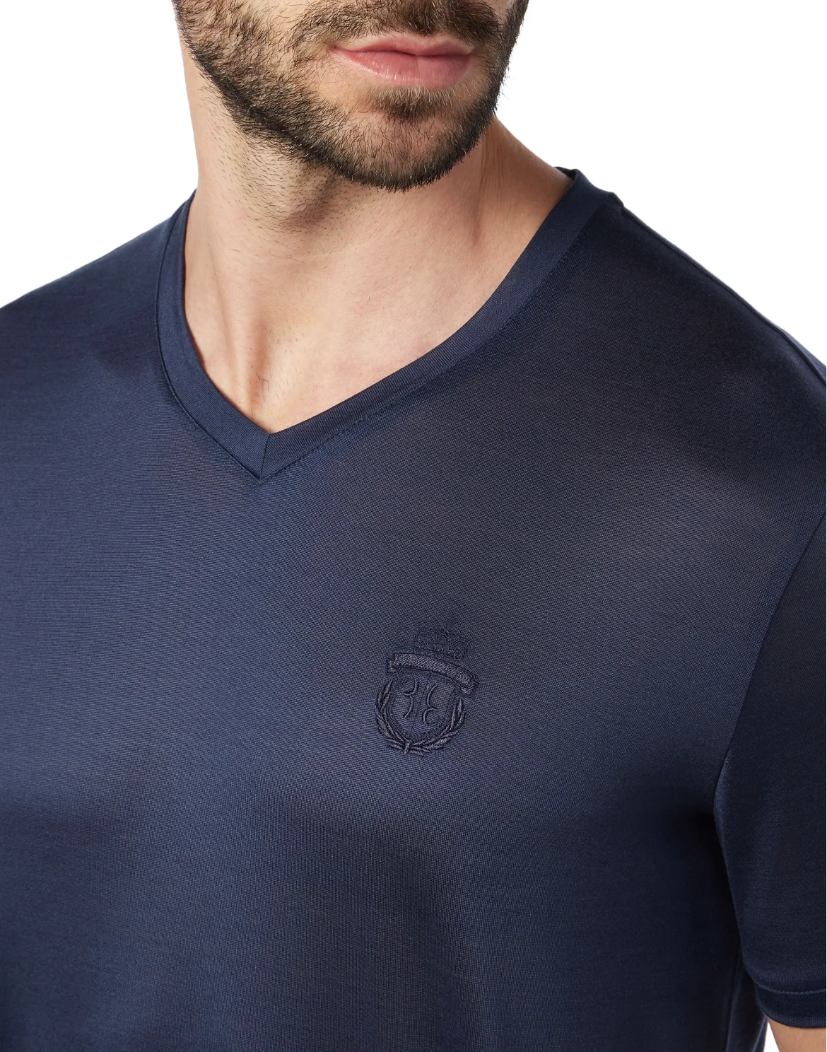 T-shirt V Neck SS Crest, цвет: Синий
