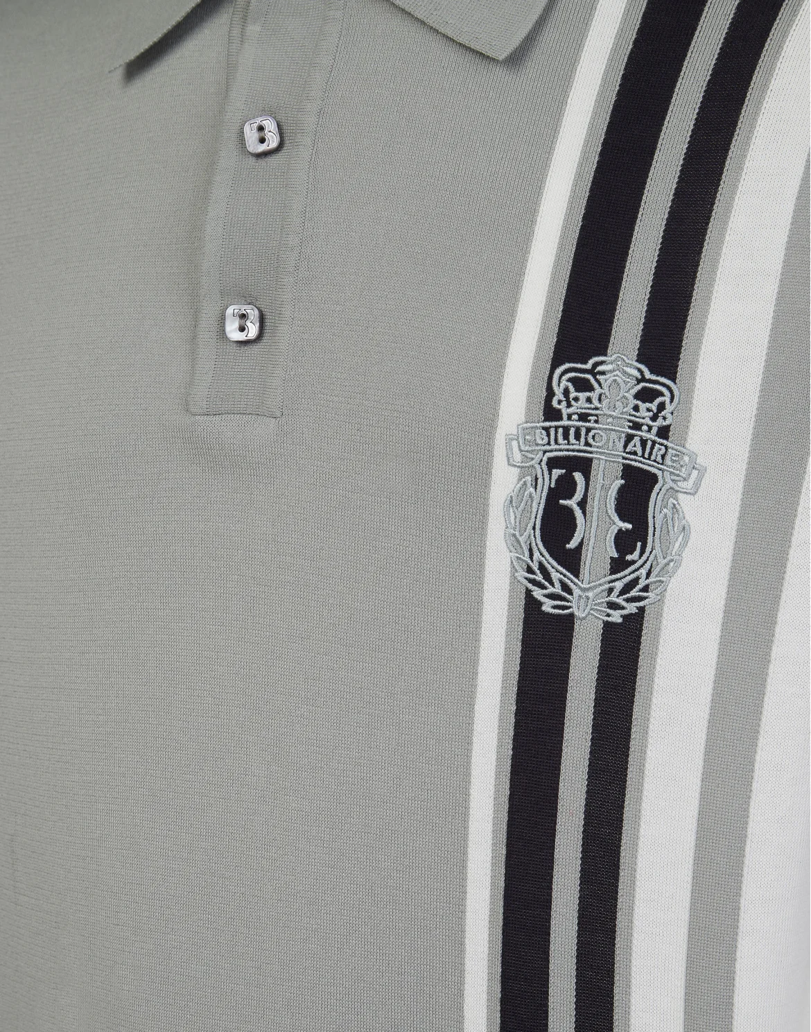 Pullover Polo-Neck SS Stripes, цвет: Серый