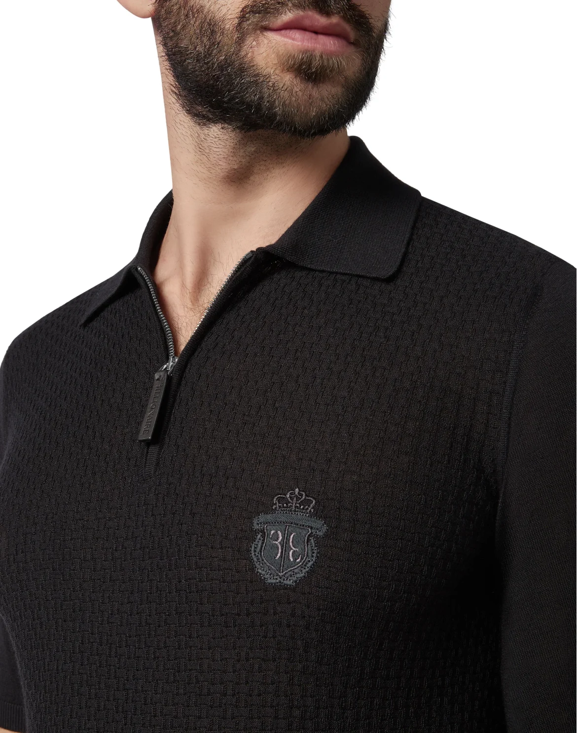 Pullover zip mock SS Crest, цвет: Черный