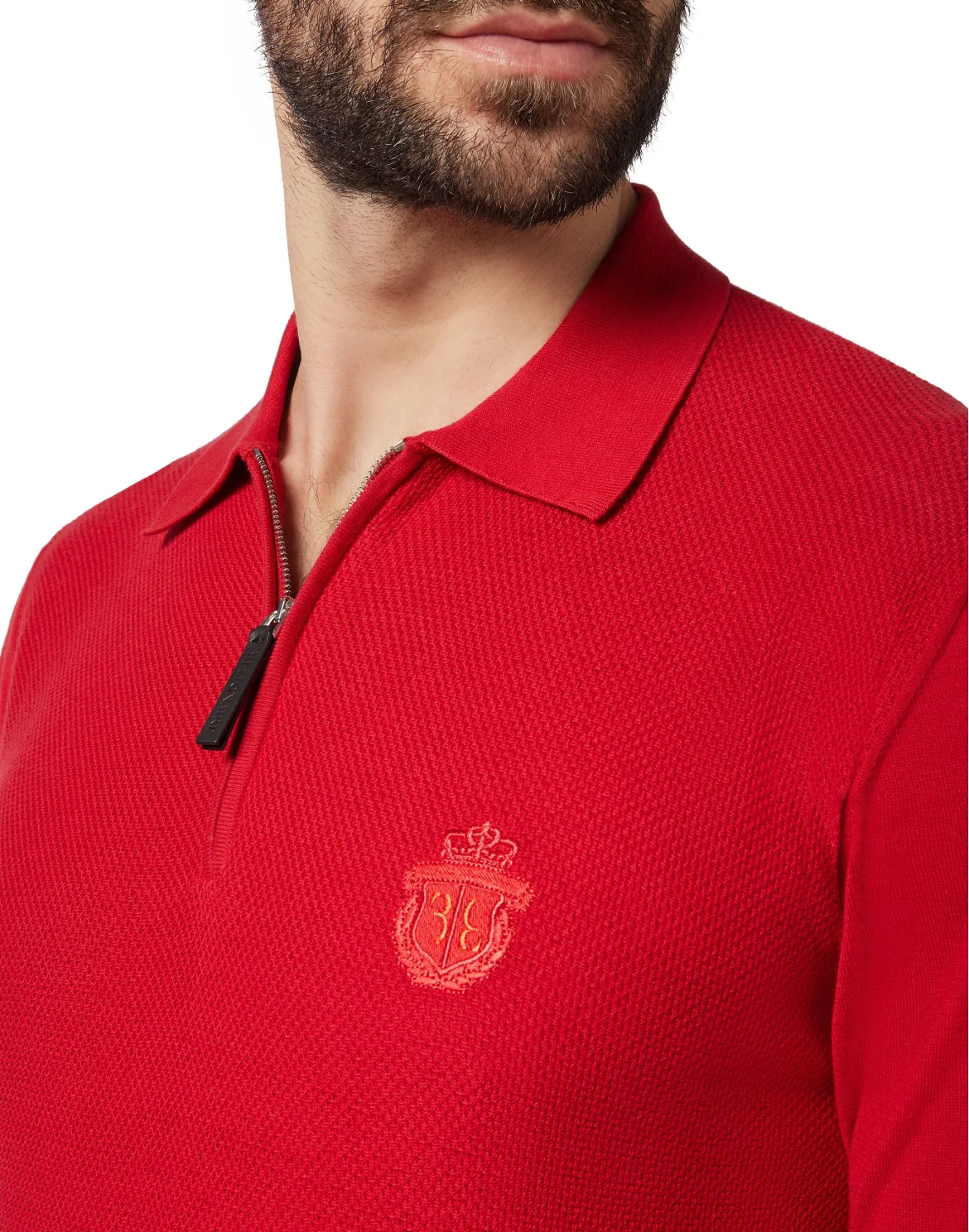 Pullover zip mock SS Crest, цвет: Красный