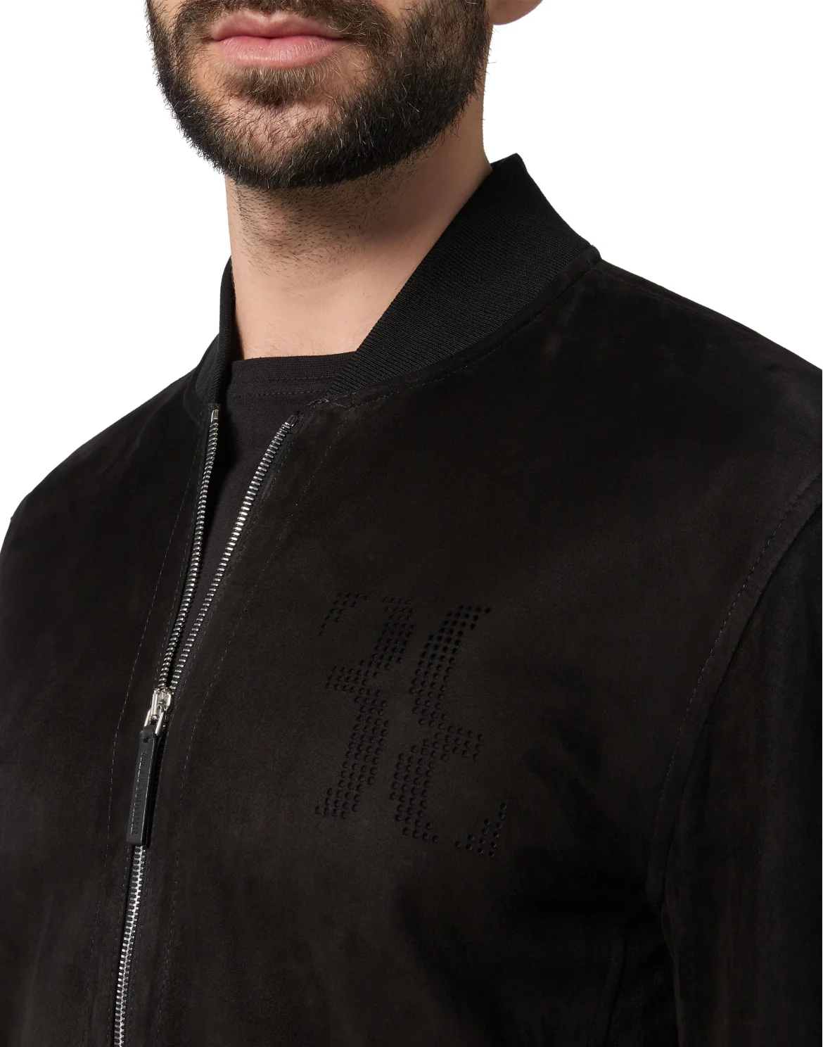 Leather Bomber Double B, цвет: Черный
