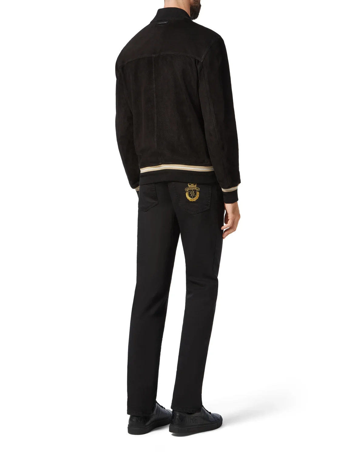 Leather Bomber Double B, цвет: Черный