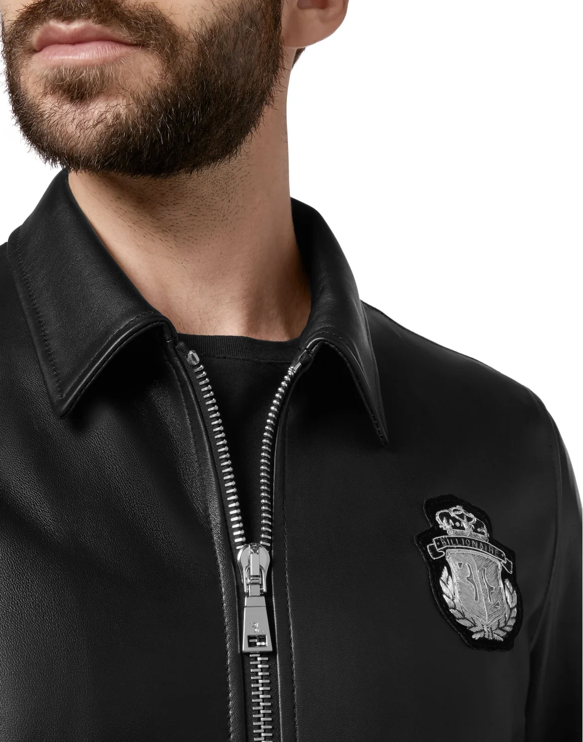 Leather Bomber Crest, цвет: Черный