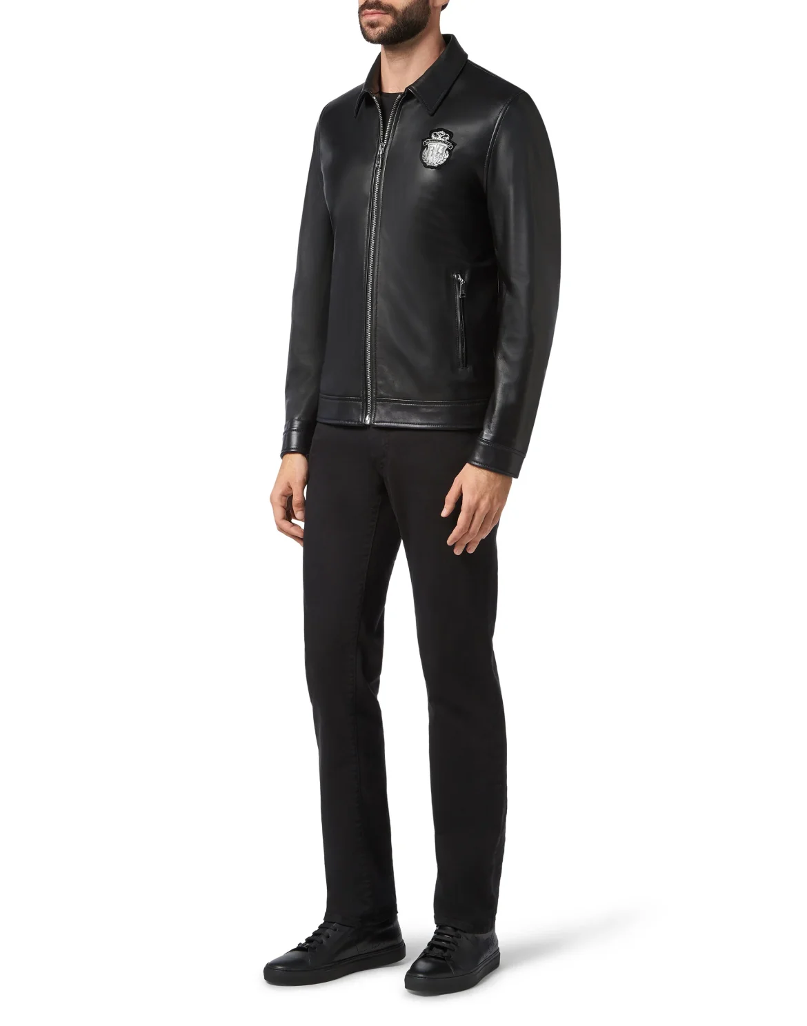 Leather Bomber Crest, цвет: Черный