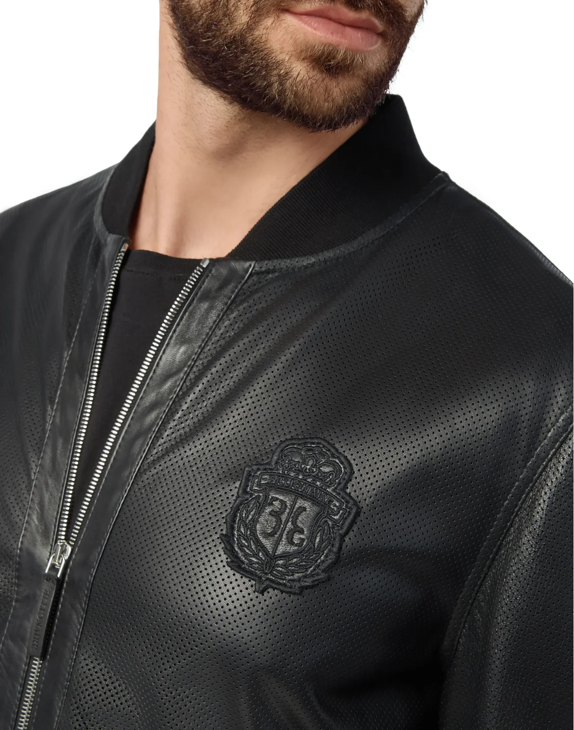 Leather Bomber Crest, цвет: Черный