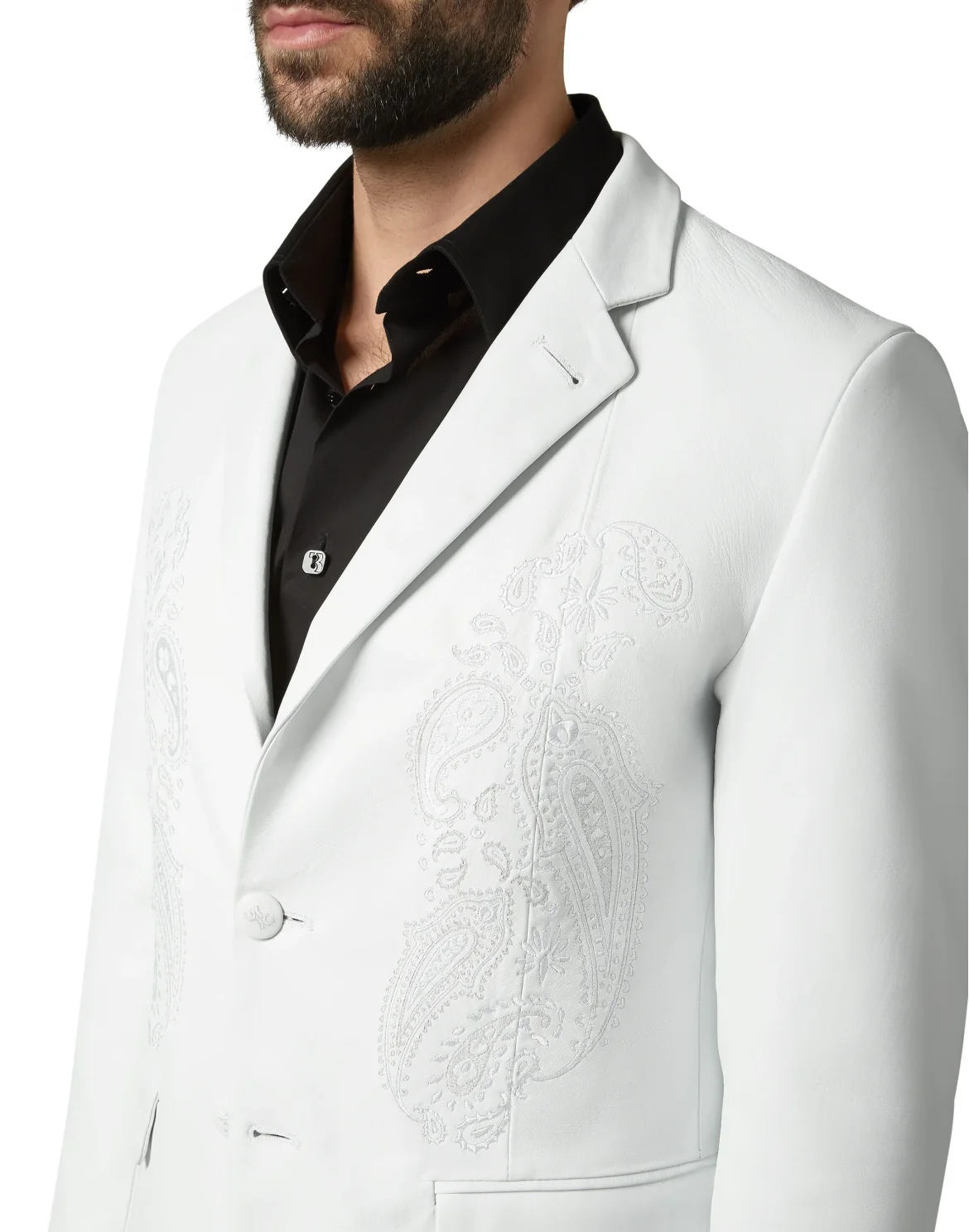 Leather Blazer Paisley, цвет: Белый
