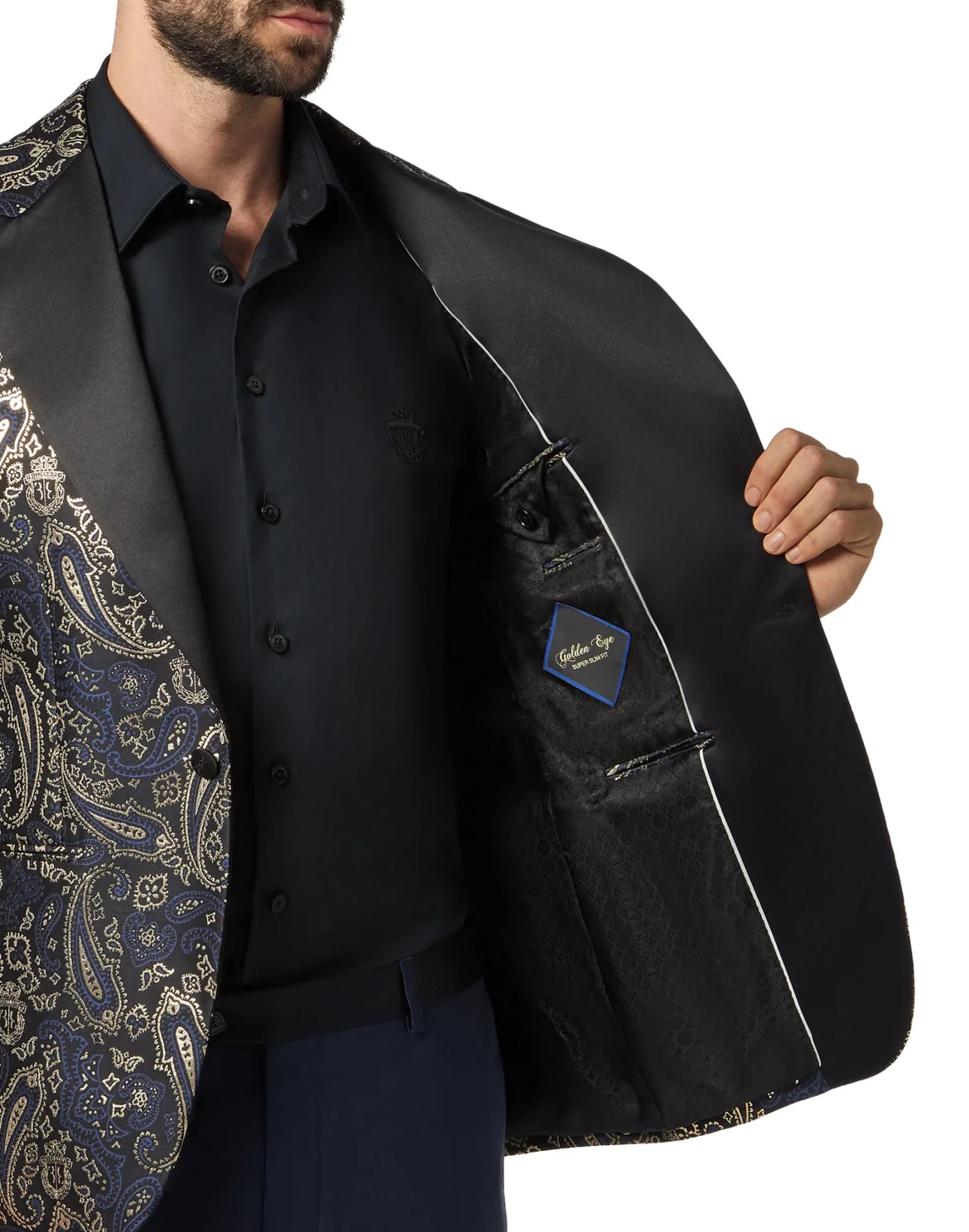 Blazer Super Slim Fit Paisley, цвет: Золотой