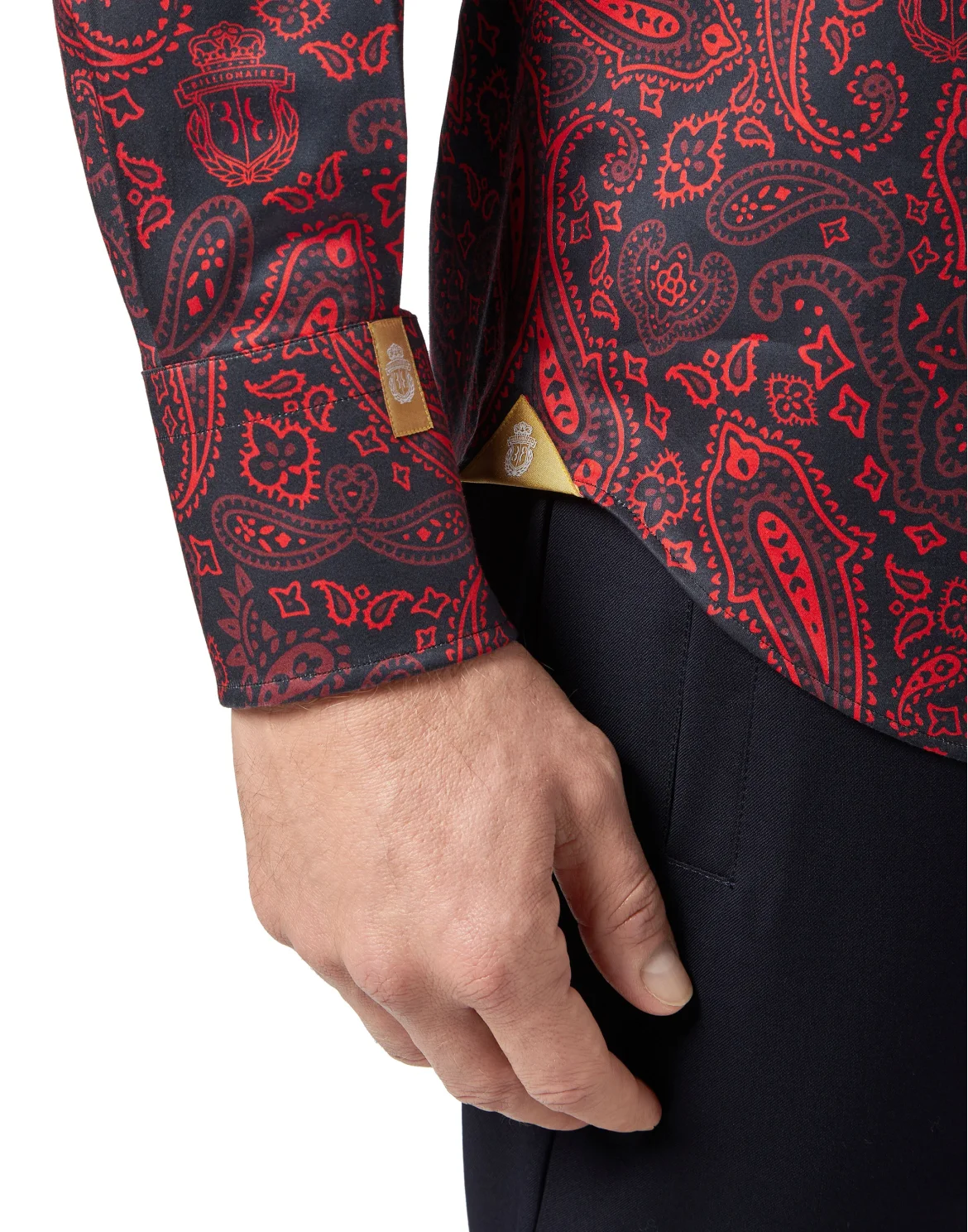 Shirt Silver Cut LS/Milano Paisley, цвет: Черный