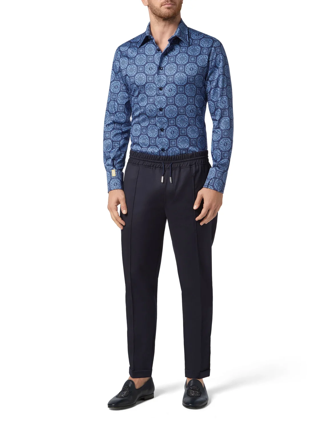 Shirt Silver Cut LS/Milano Paisley, цвет: Синий