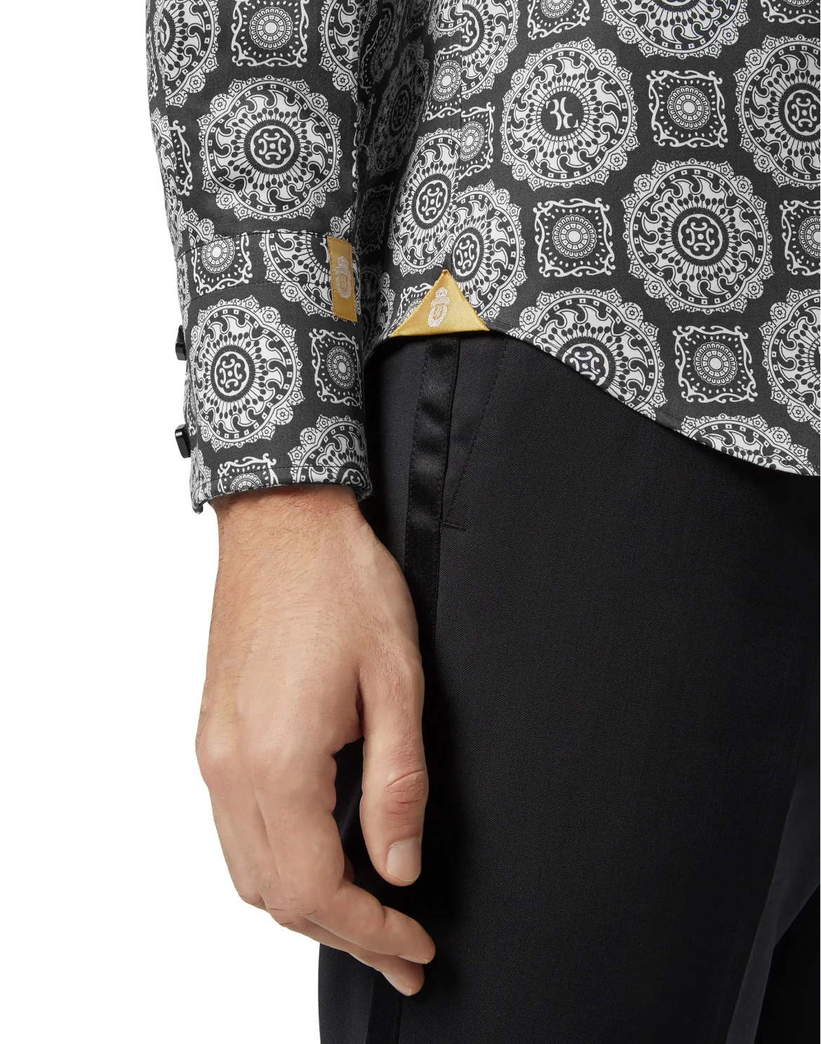 Shirt Gold Cut LS/Milano Paisley, цвет: Черный
