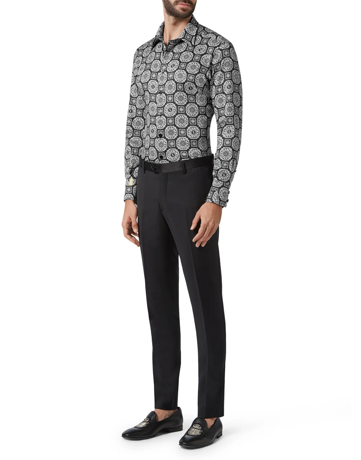 Shirt Gold Cut LS/Milano Paisley, цвет: Черный