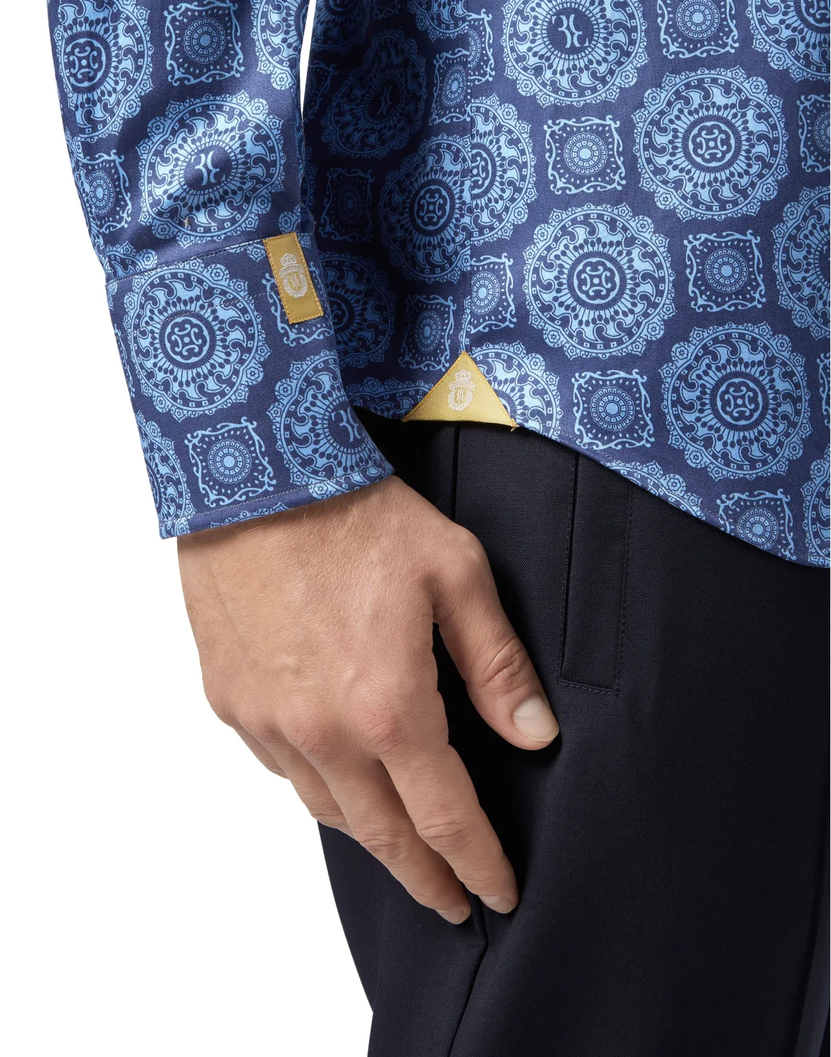 Shirt Gold Cut LS/Milano Paisley, цвет: Синий