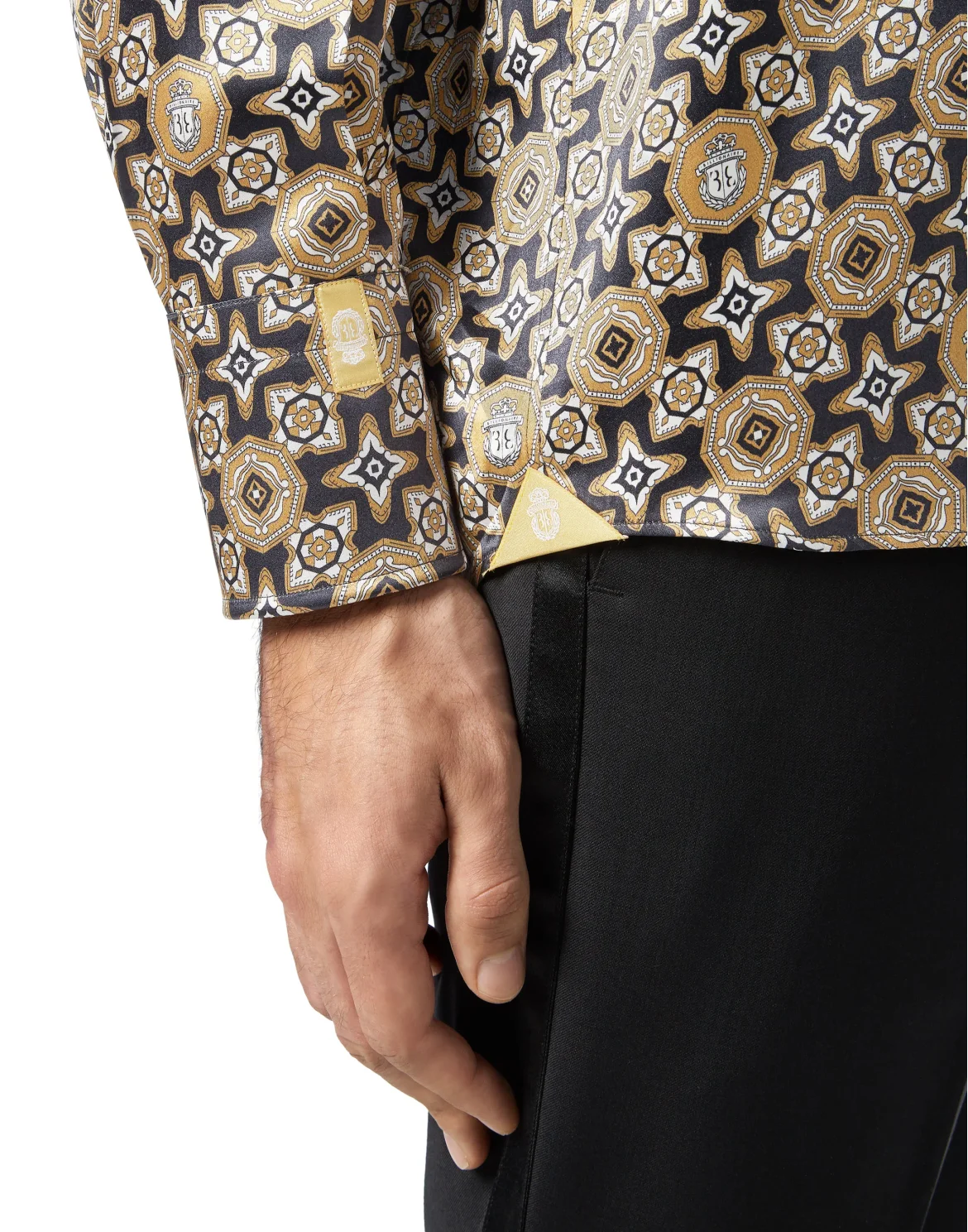 Shirt Gold Cut LS/Flavio Geometric, цвет: Черный