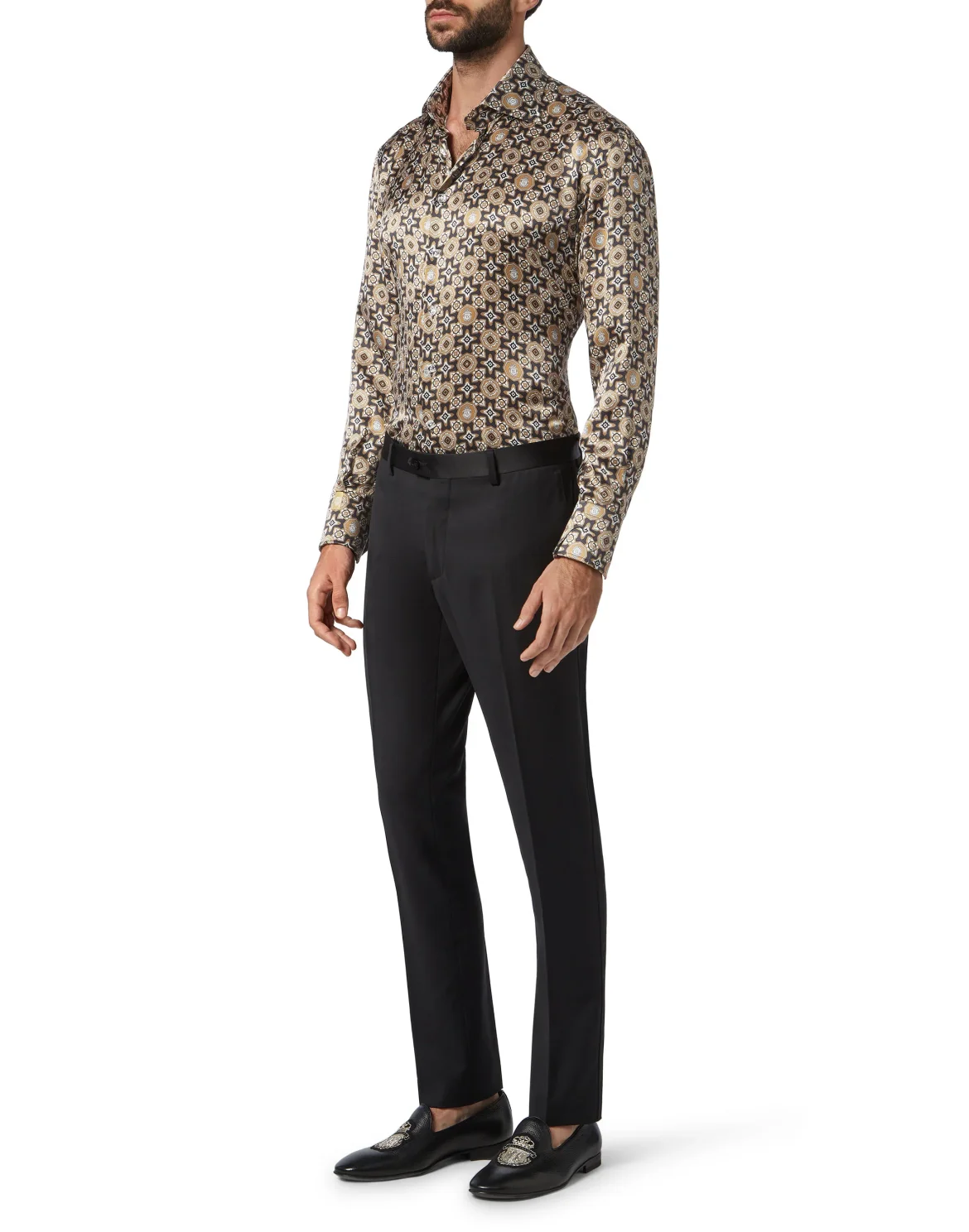 Shirt Gold Cut LS/Flavio Geometric, цвет: Черный