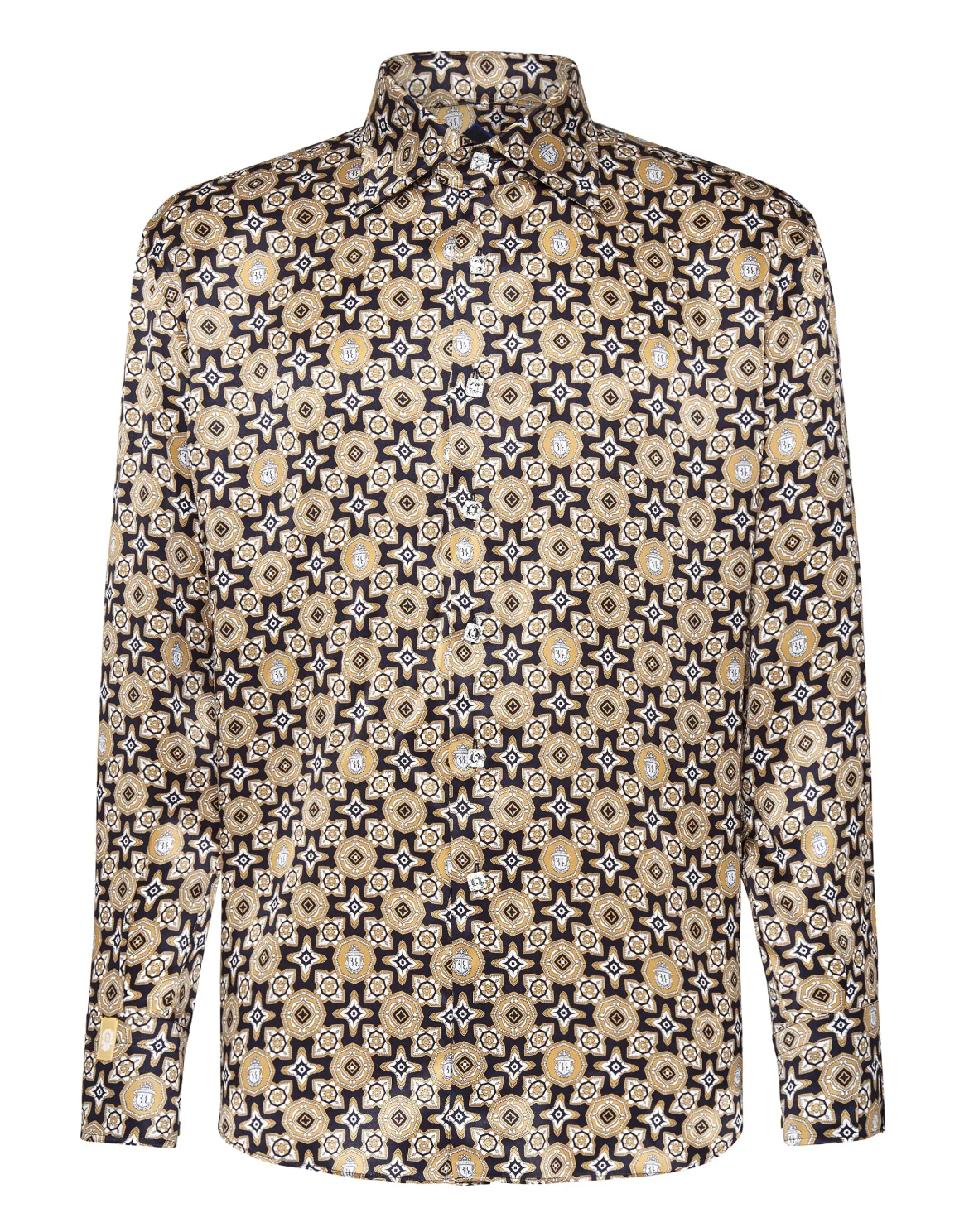 Shirt Gold Cut LS/Flavio Geometric, цвет: Черный