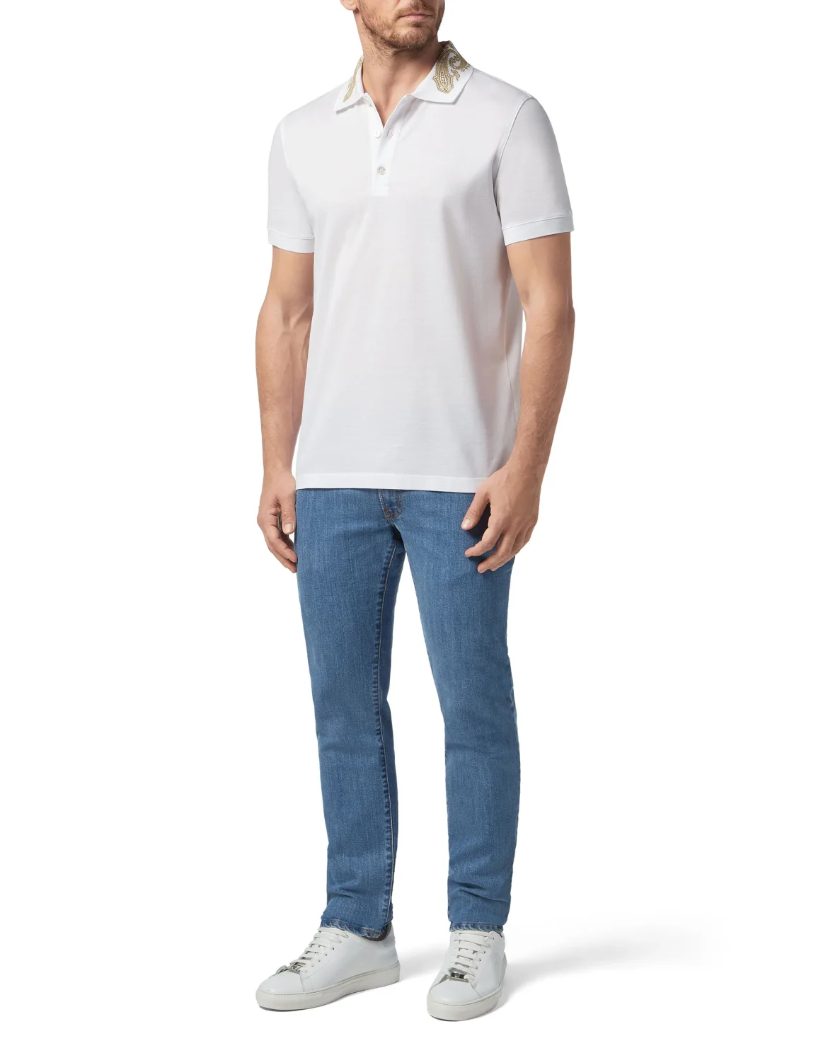 Polo shirt SS Paisley, цвет: Белый
