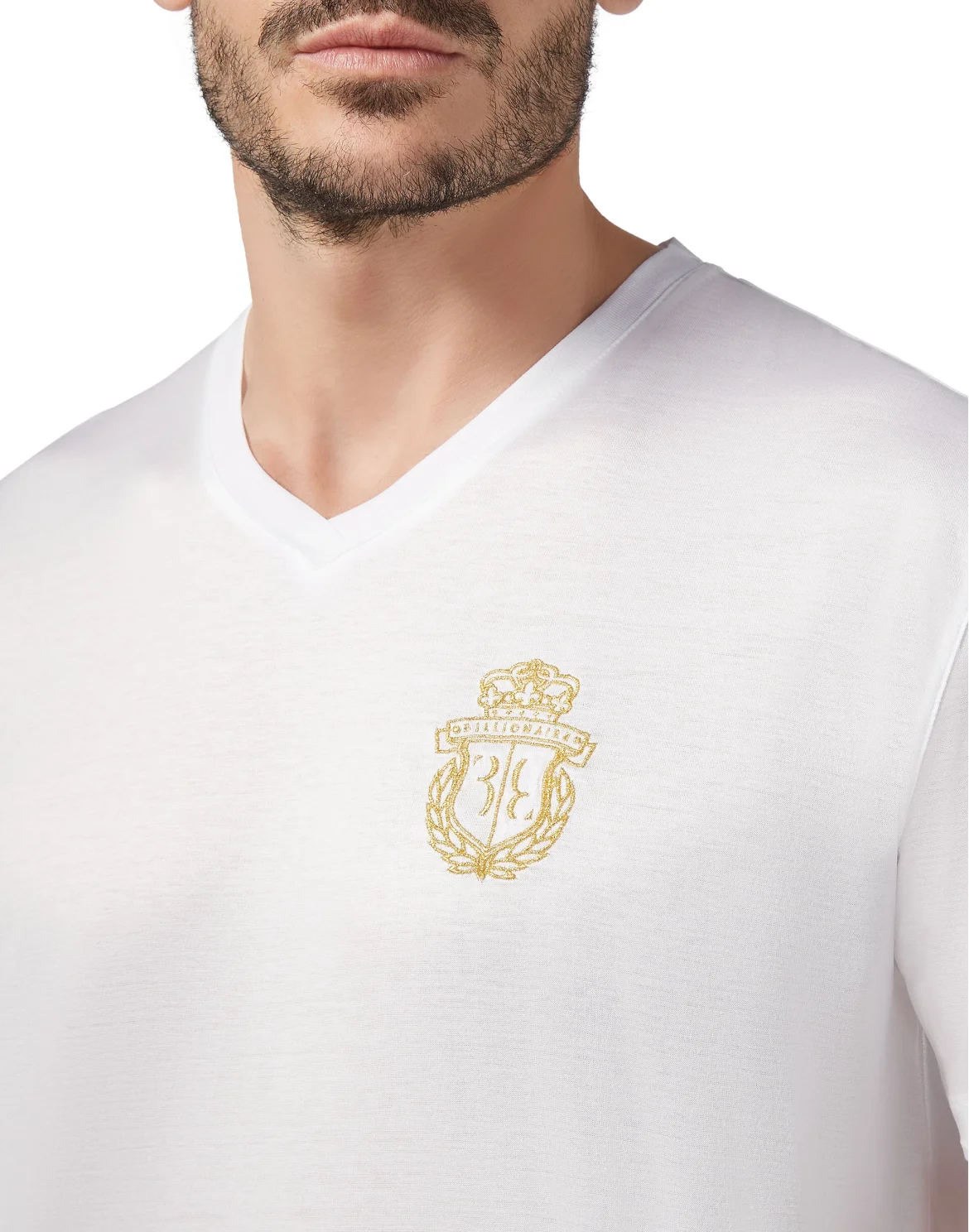 T-shirt V-Neck SS Crest, цвет: Белый