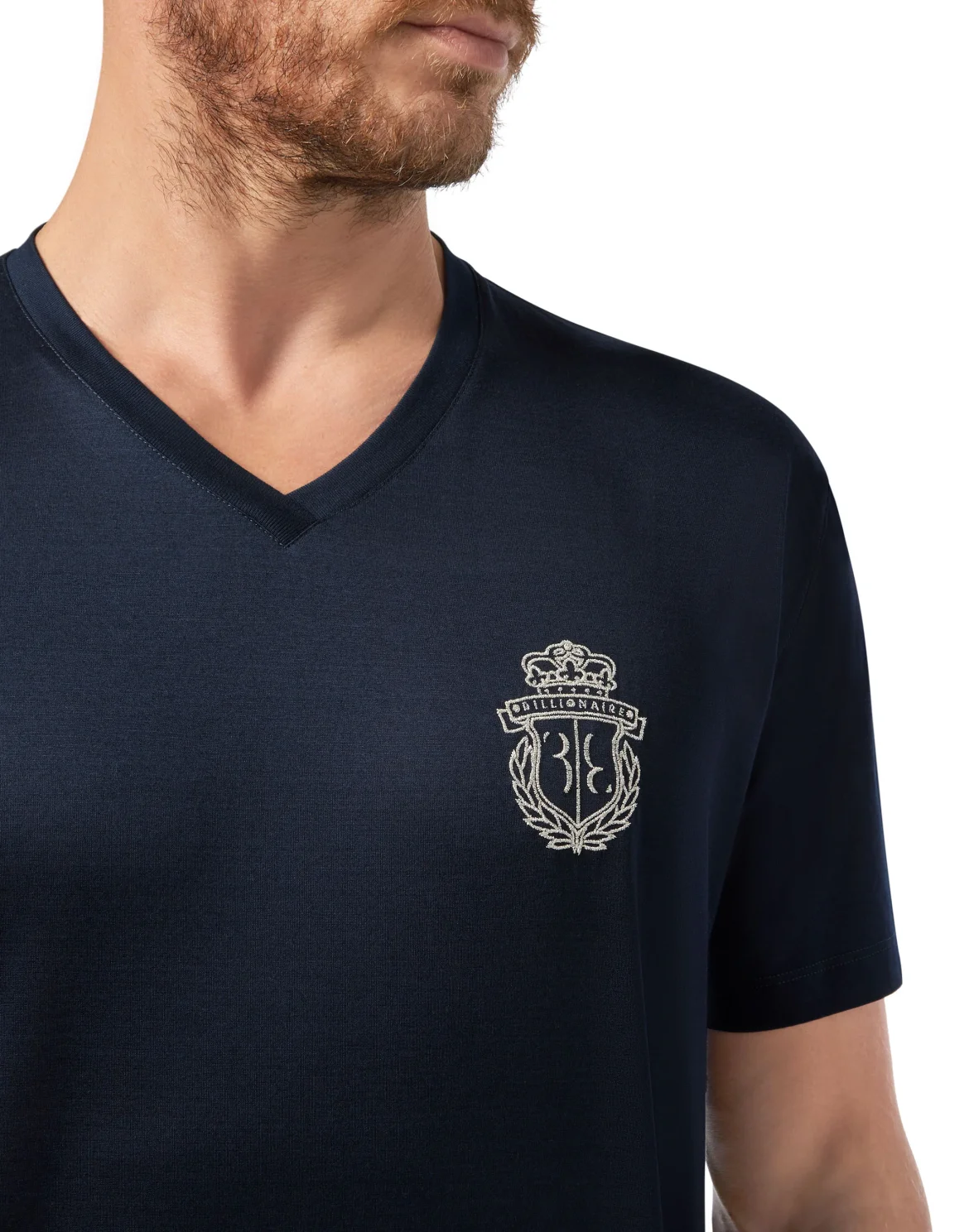 T-shirt V-Neck SS Crest, цвет: Синий