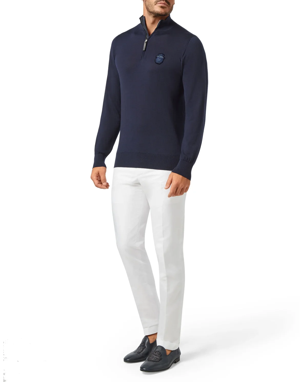 Pullover zip mock Luxury, цвет: Синий
