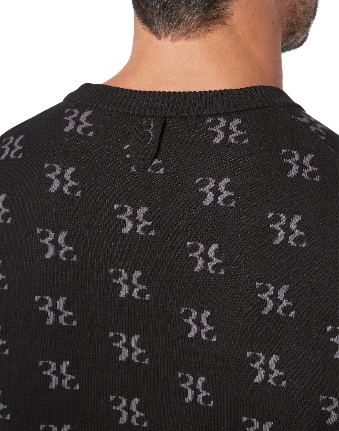 Pullover Round Neck LS All over BB, цвет: Черный
