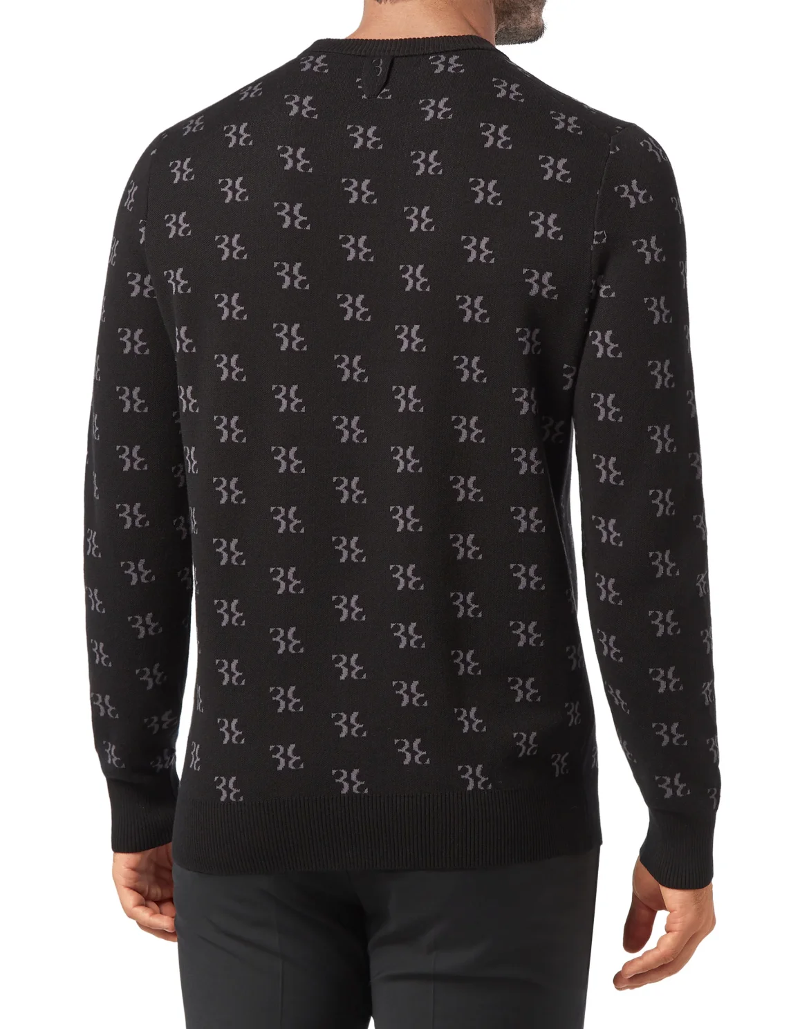 Pullover Round Neck LS All over BB, цвет: Черный