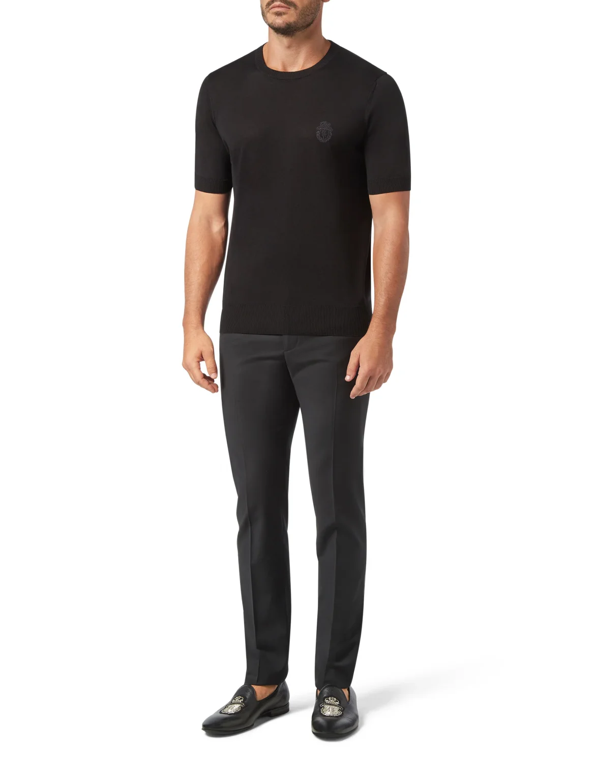 MKO1000 - Pullover Round Neck SS Crest, цвет: Черный