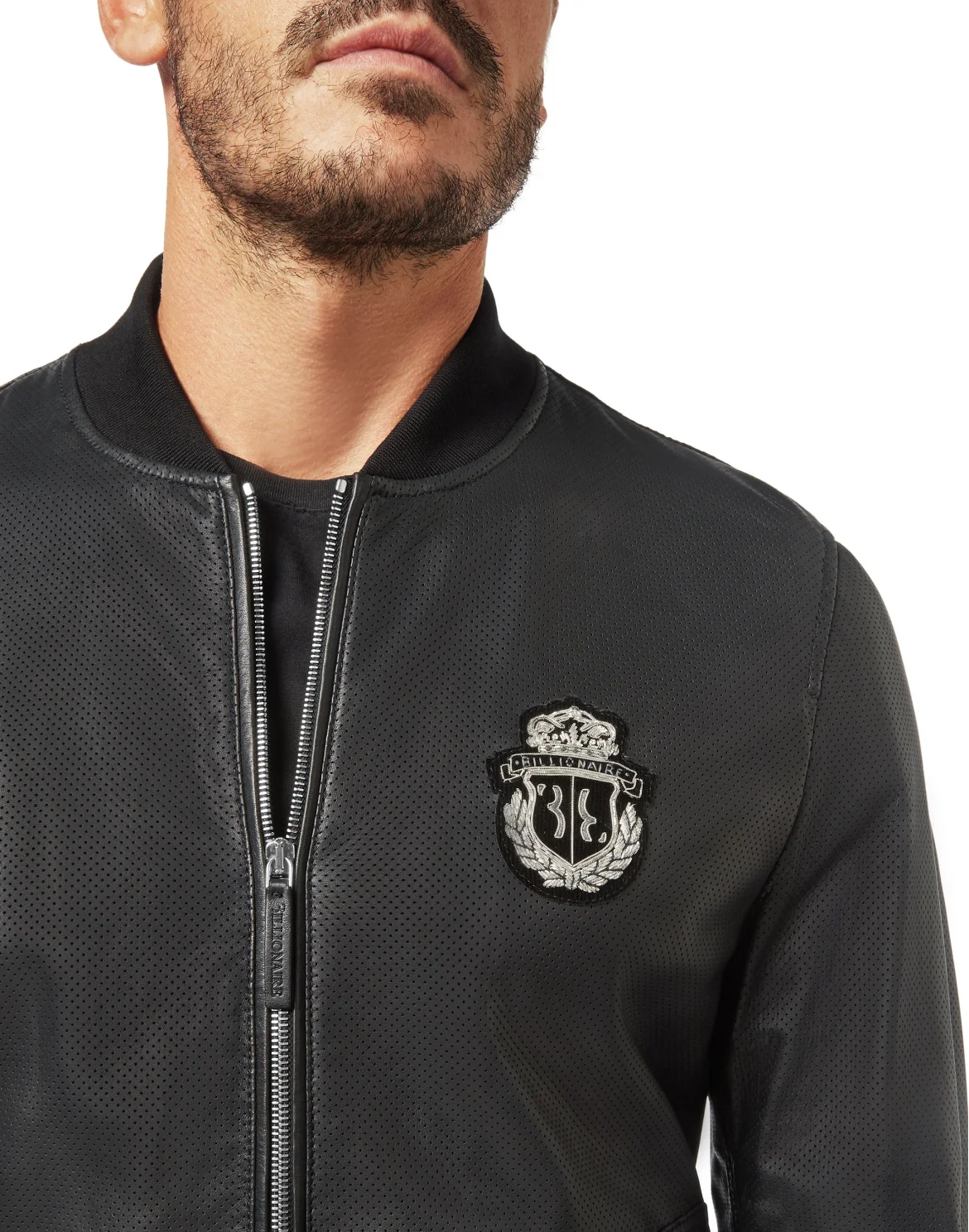 Leather Bomber Crest, цвет: Черный