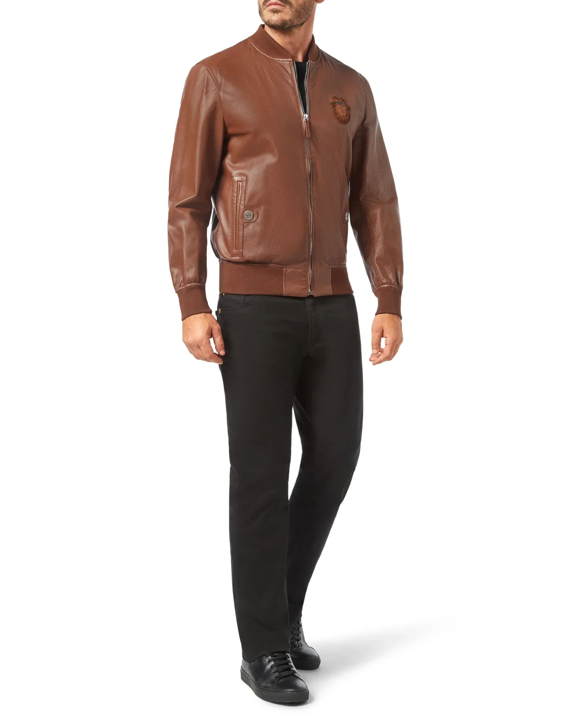 Leather Bomber Crest, цвет: Коричневый