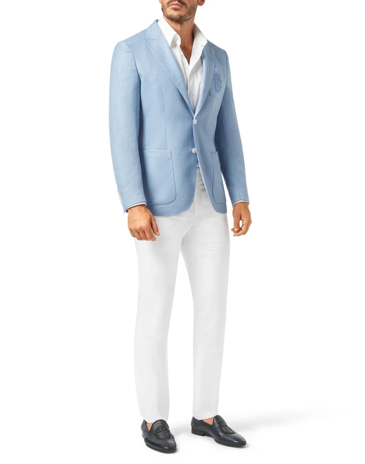 Blazer Slim Fit Crest, цвет: Голубой