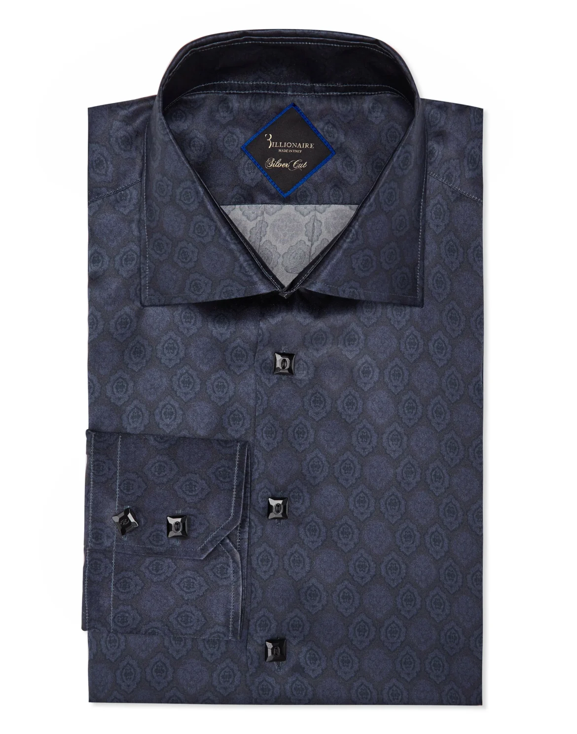 Silk Shirt Silver Cut LS/Flavio Lion, цвет: Черный