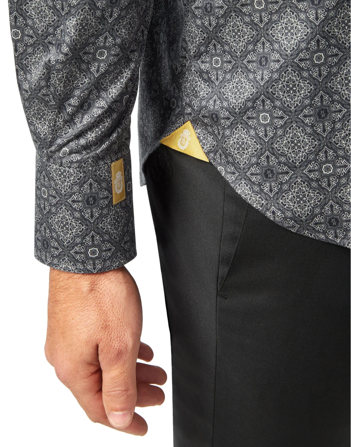 Shirt Silver Cut LS/Milano Floral Geometric, цвет: Черный