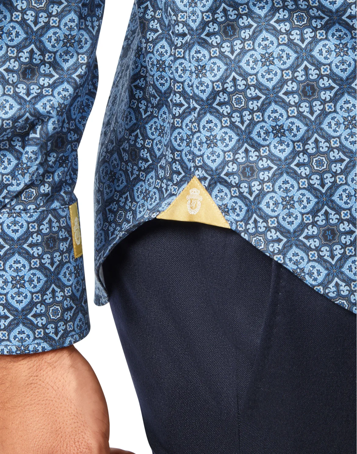 Shirt Silver Cut LS/Milano Floral Geometric, цвет: Синий