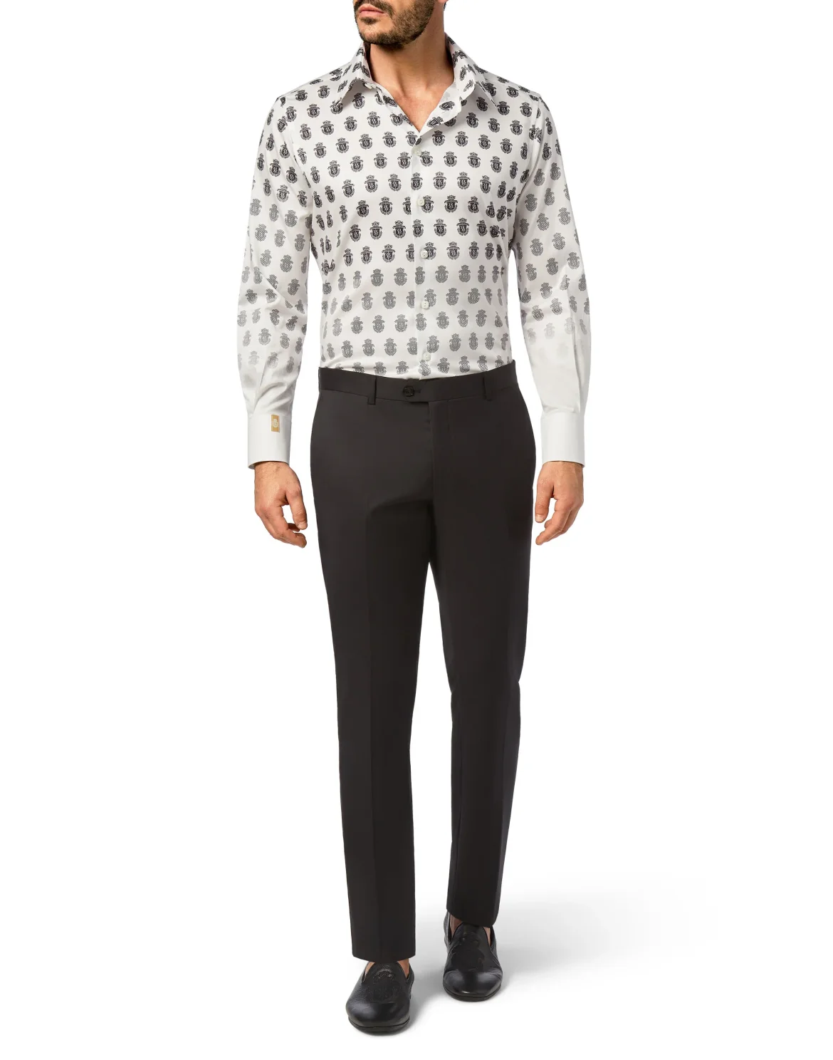 Shirt Silver Cut LS/Milano All over Crest, цвет: Белый
