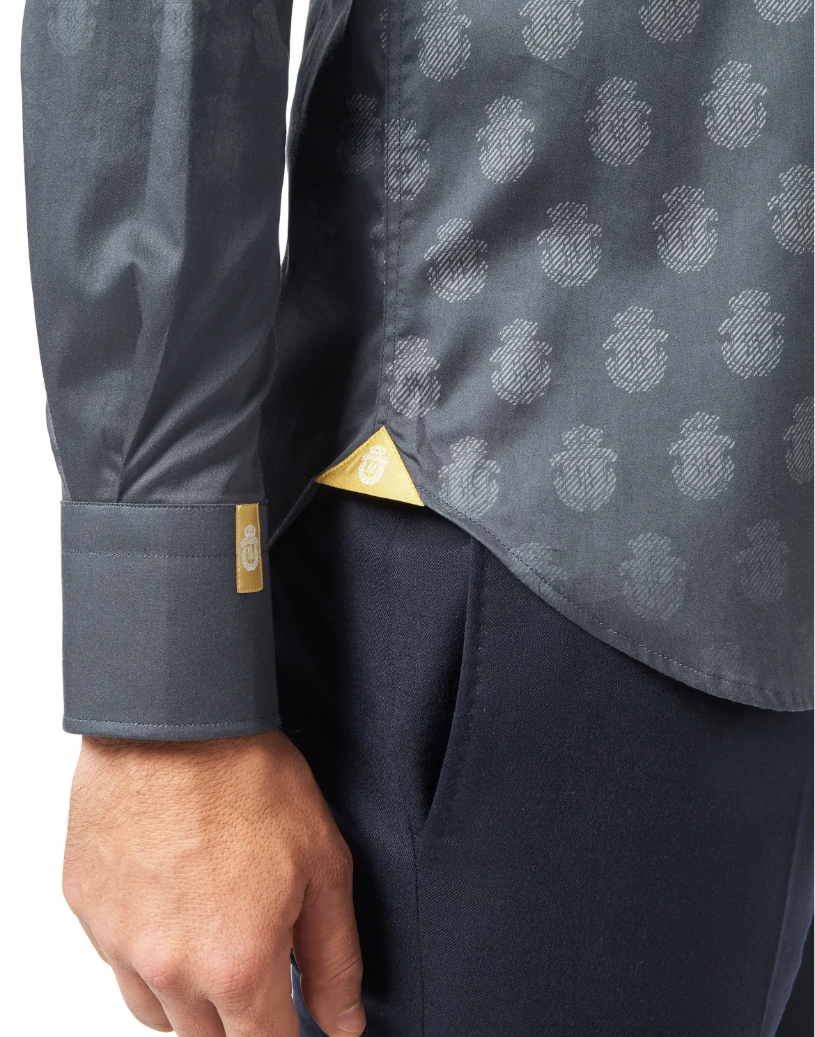 Shirt Silver Cut LS/Milano All over Crest, цвет: Черный