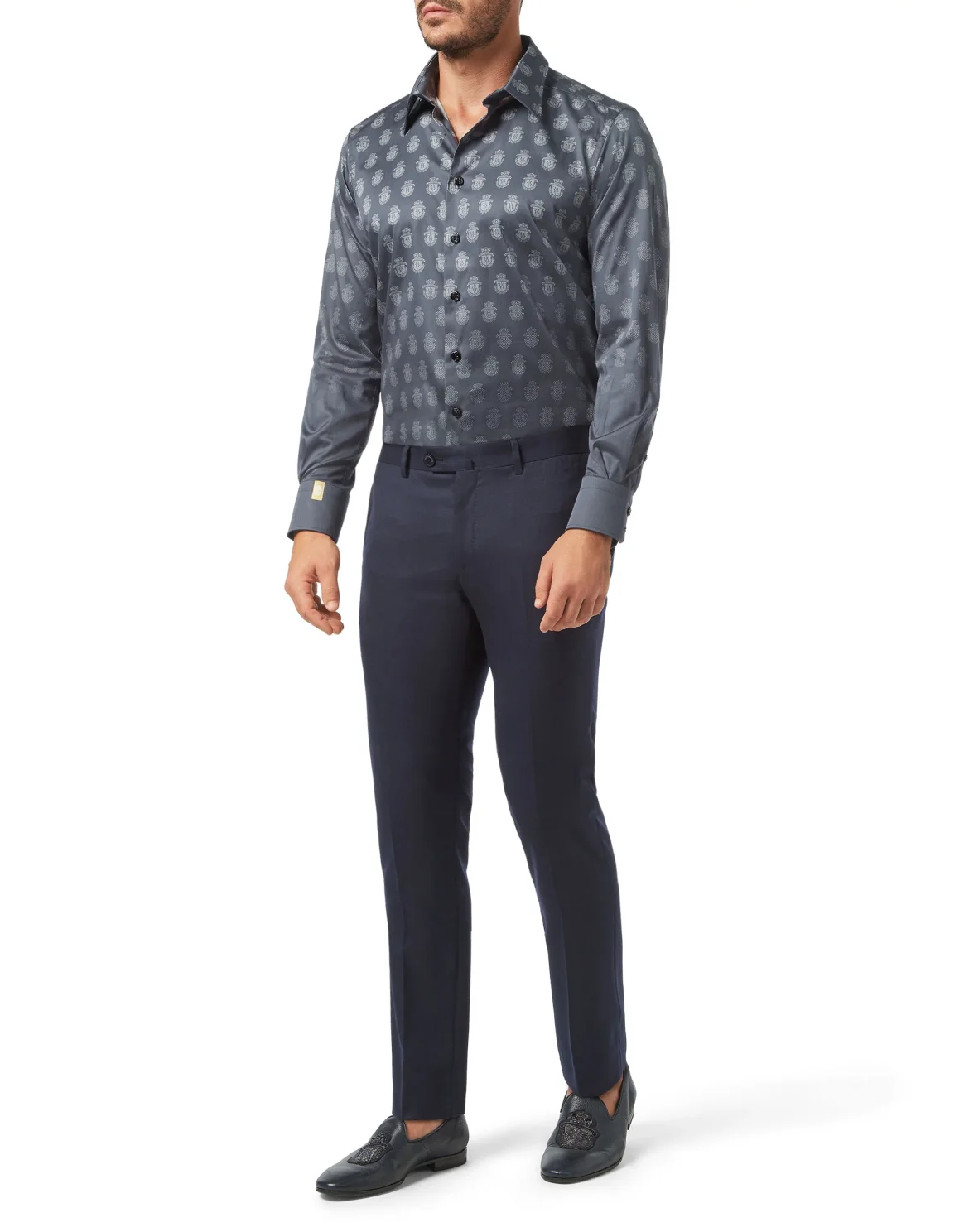 Shirt Silver Cut LS/Milano All over Crest, цвет: Черный