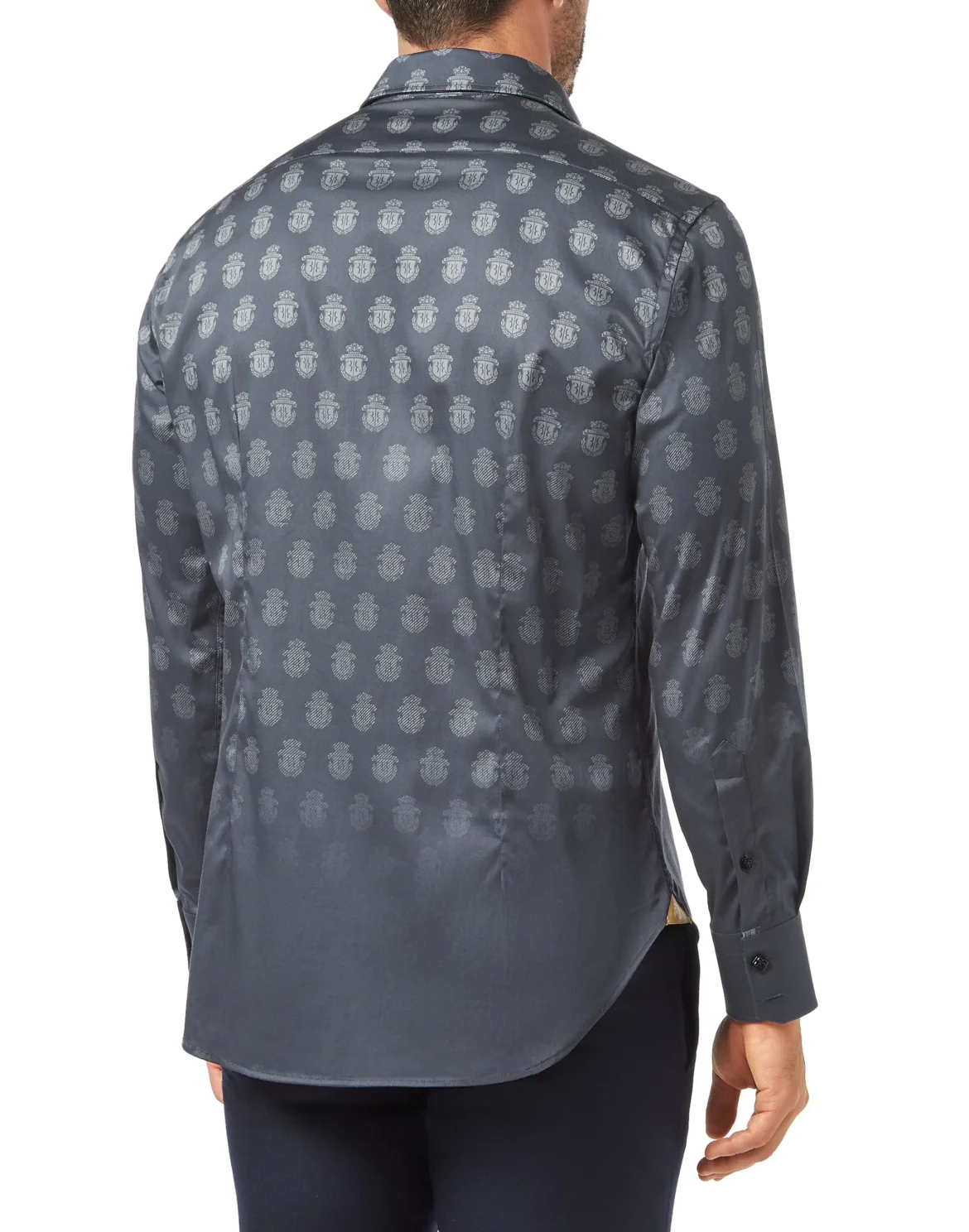 Shirt Silver Cut LS/Milano All over Crest, цвет: Черный