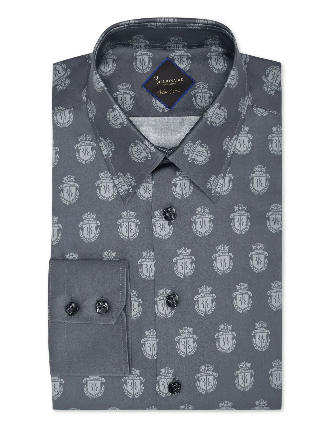 Shirt Silver Cut LS/Milano All over Crest, цвет: Черный