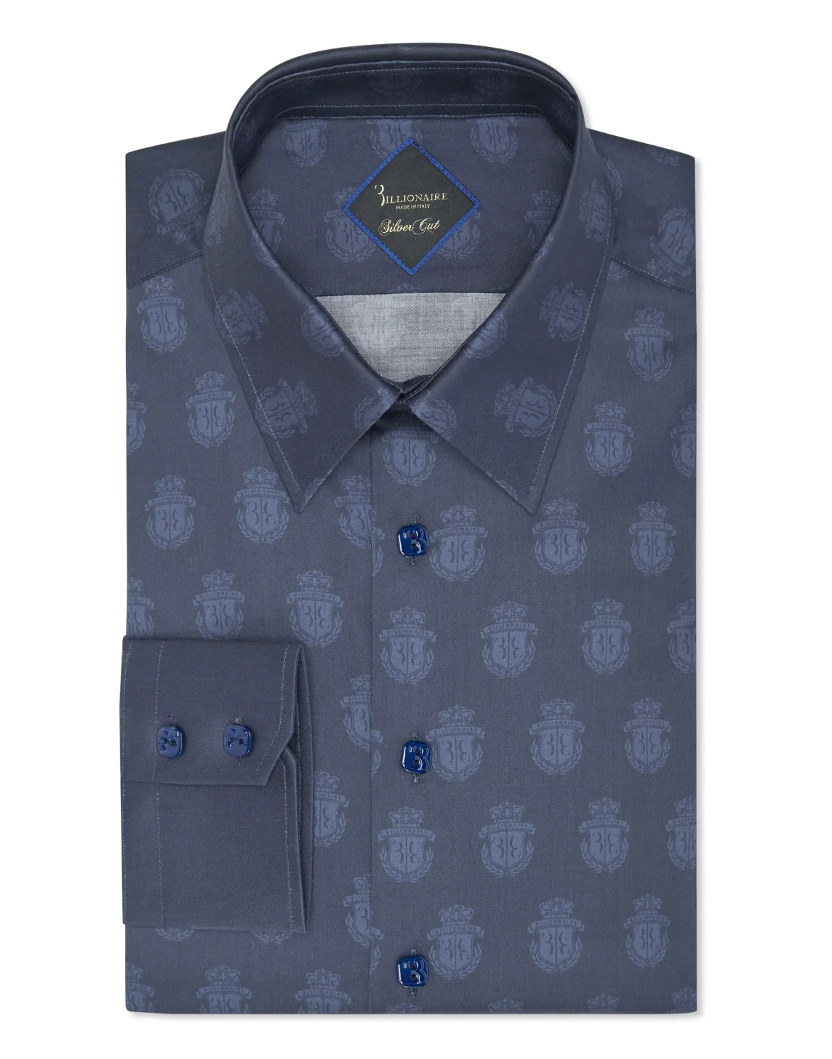 Shirt Silver Cut LS/Milano All over Crest, цвет: Синий