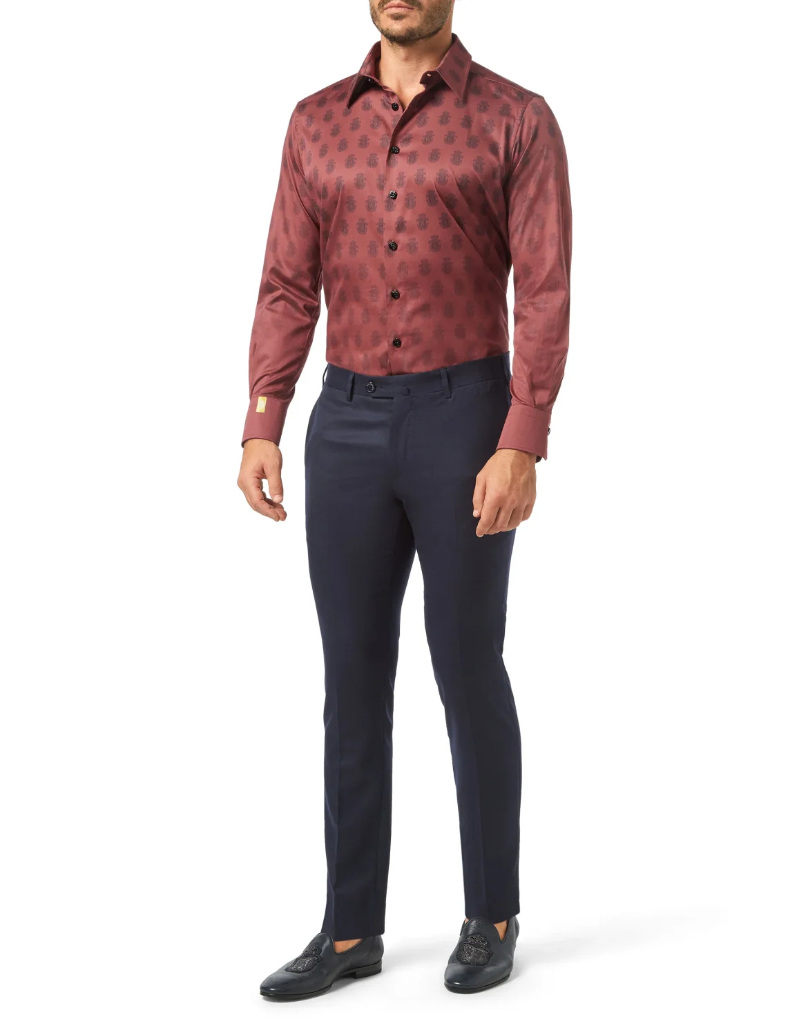 Shirt Silver Cut LS/Milano All over Crest, цвет: Красный
