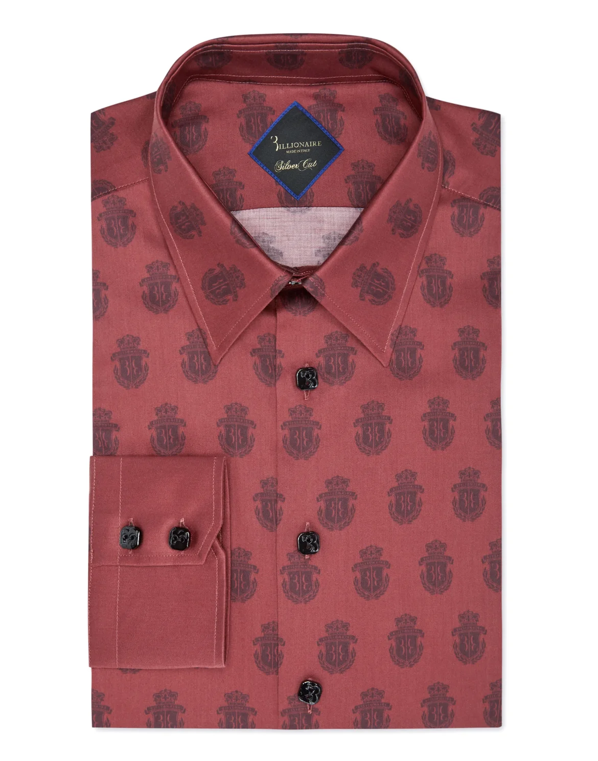 Shirt Silver Cut LS/Milano All over Crest, цвет: Красный