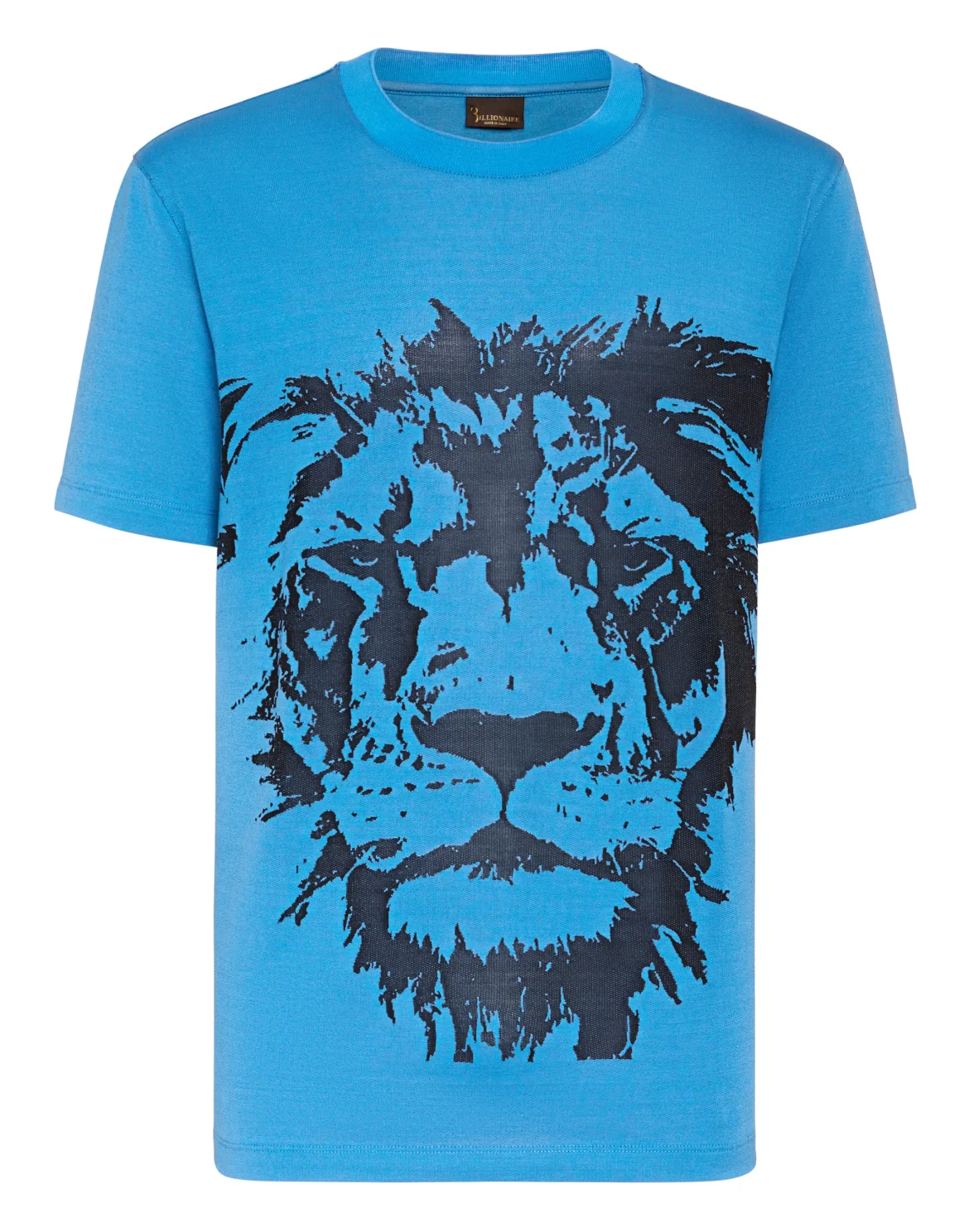 T-shirt Round Neck SS Jacquard Lion, цвет: Голубой