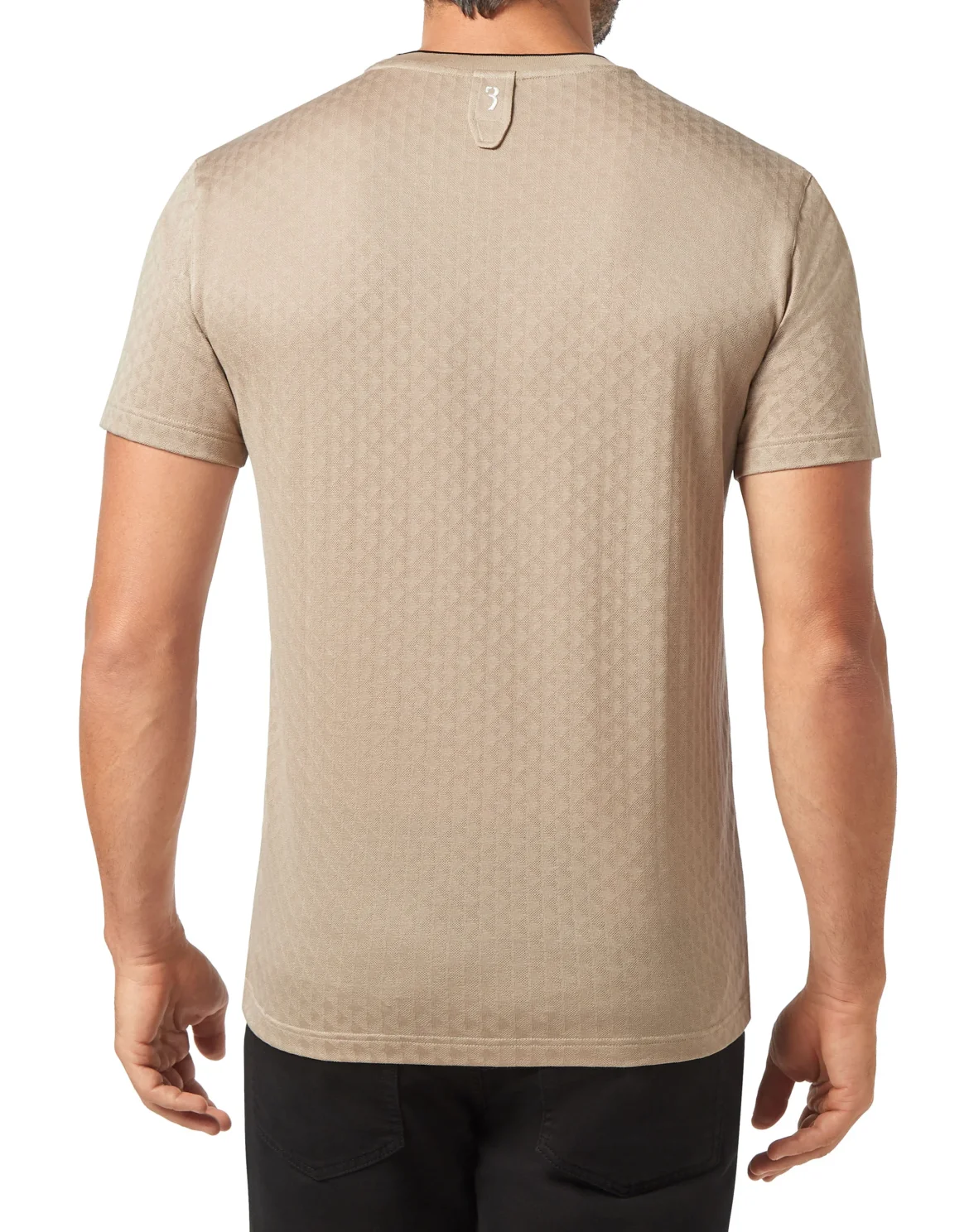 T-shirt Round Neck SS Jacquard Double B, цвет: Бежевый