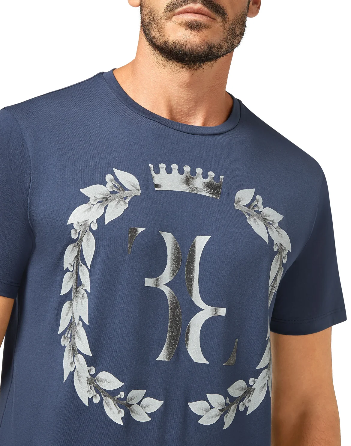 T-shirt Round Neck SS Baroque Double B, цвет: Синий