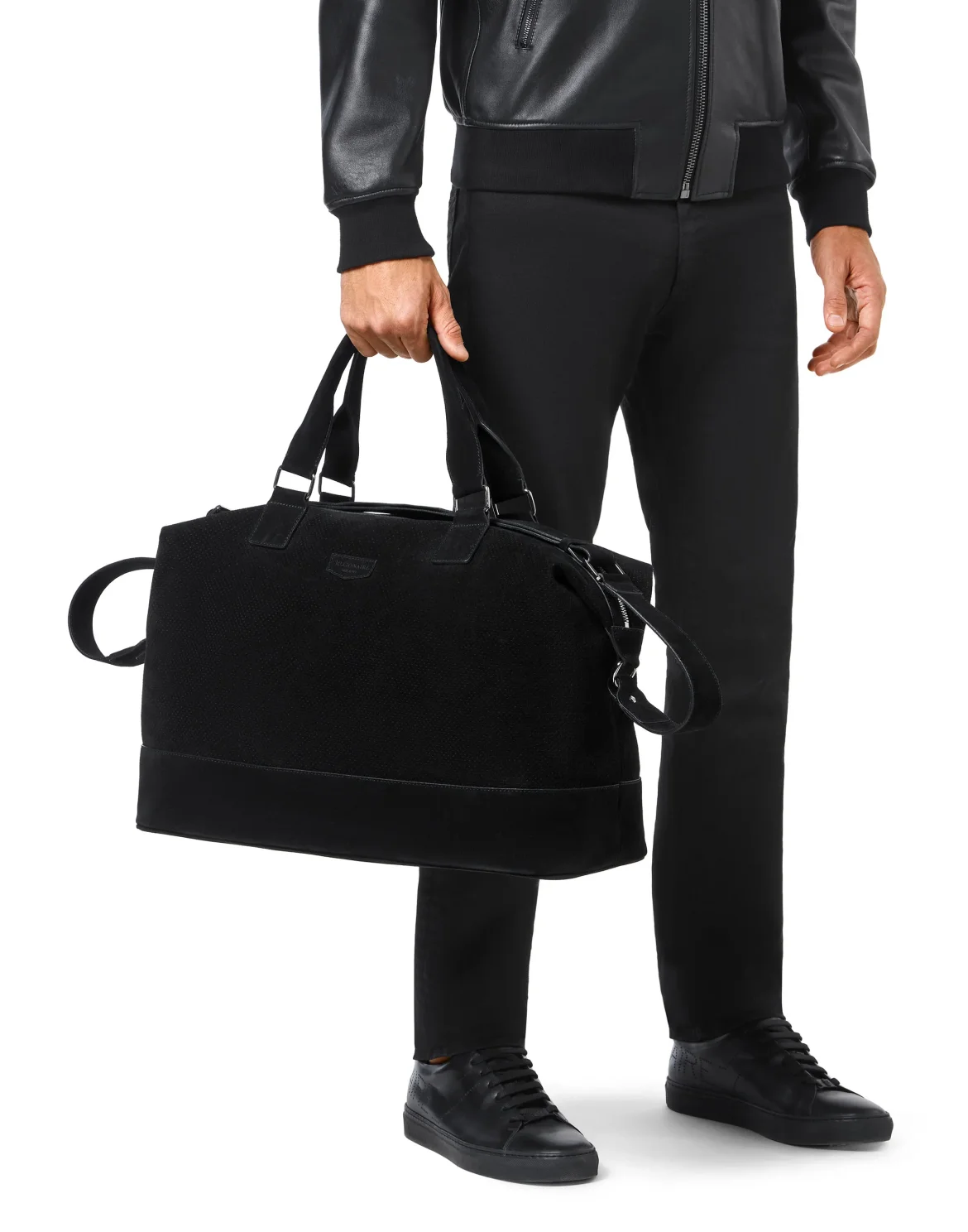 Suede Medium Travel Bag, цвет: Черный