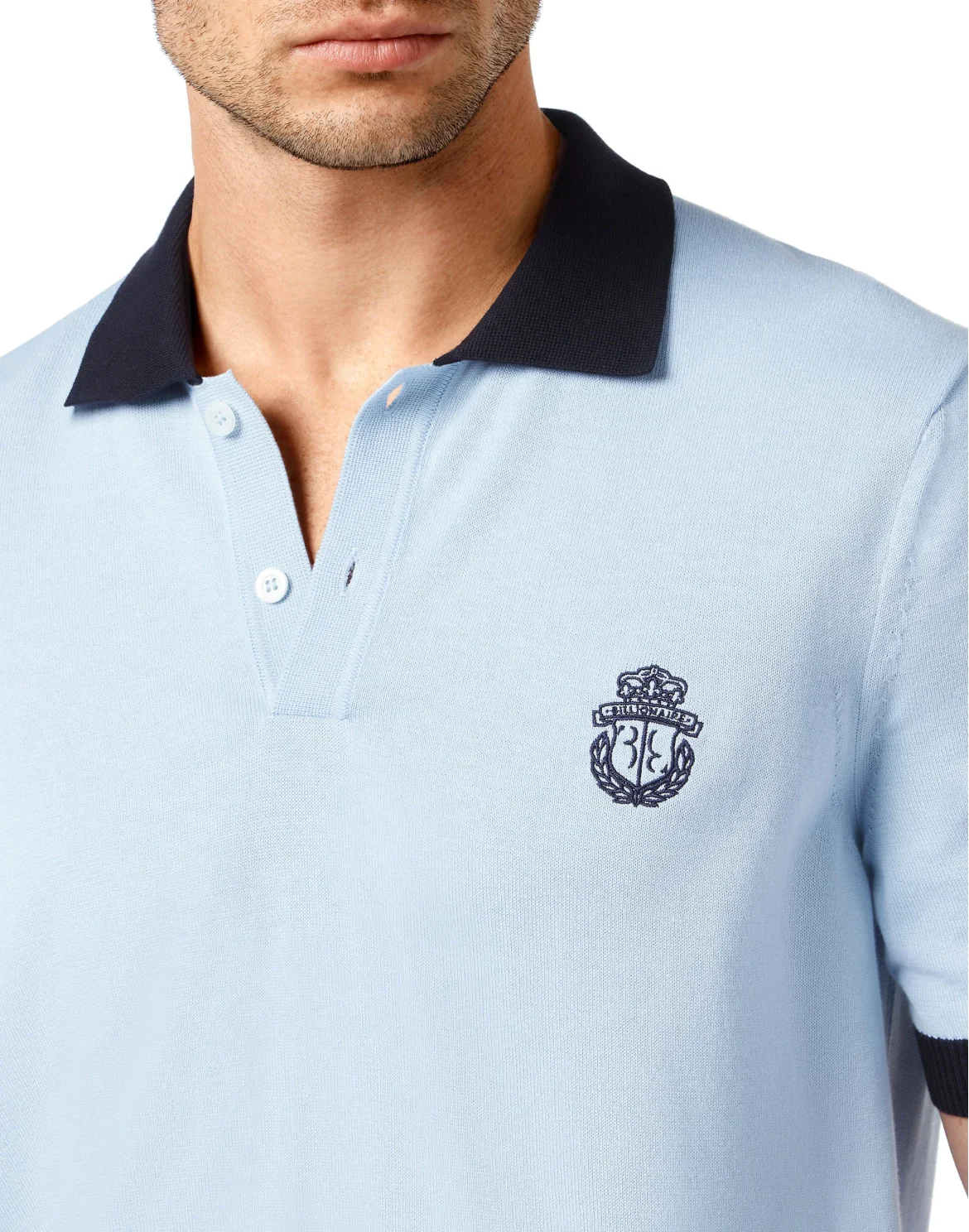 Pullover Polo-Neck SS Crest, цвет: Голубой